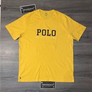POLO RALPH LAUREN Men's Big & Tall Classic Fit Graphic Logo T-Shirt Yellow NWOT